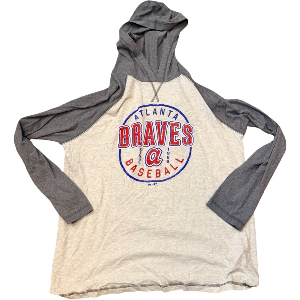 Atlanta Braves Majestic Long Sleeve Hoodie Tee (XL) ⚾️
